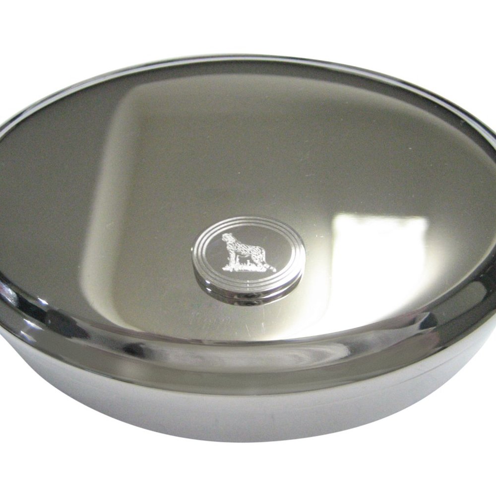 Etched Oval Cheetah Oval Trinket Jewelry Box